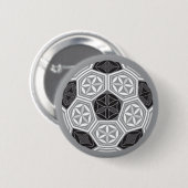 Fußball heilige Geometrie Button (Vorne & Hinten)