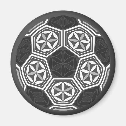Fußball-heilige Geometrie Magnet (Vorne)