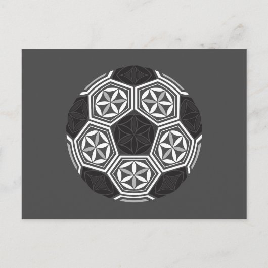 Fußball-heilige Geometrie Postkarte (Vorderseite)