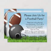 Fußball Helm/Ball Einladungspostkarte (Vorne/Hinten)