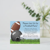 Fußball Helm/Ball Einladungspostkarte (Stehend Vorderseite)