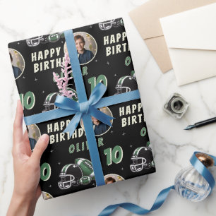 Fußball Helm Cartoon Foto Geburtstag Geschenkpapier