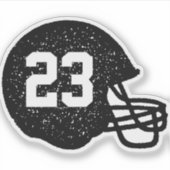 Fußball-Helm-Sondernummer schwarz Aufkleber (Vorderseite)