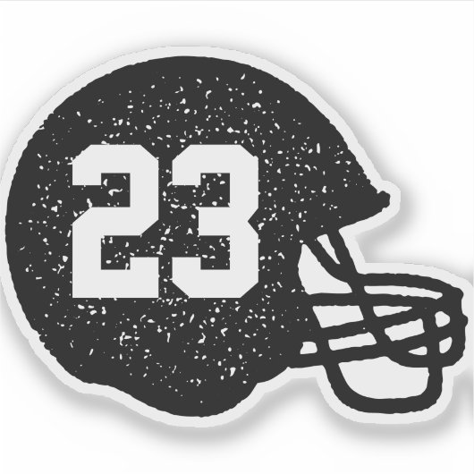 Fußball-Helm-Sondernummer schwarz Aufkleber (Vorderseite)