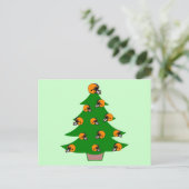 Fußball Helm Weihnachtsbaum Feiertagspostkarte (Stehend Vorderseite)