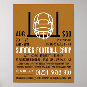Fußball-Helm & Ziel, Fußball-Camp-Werbung Poster