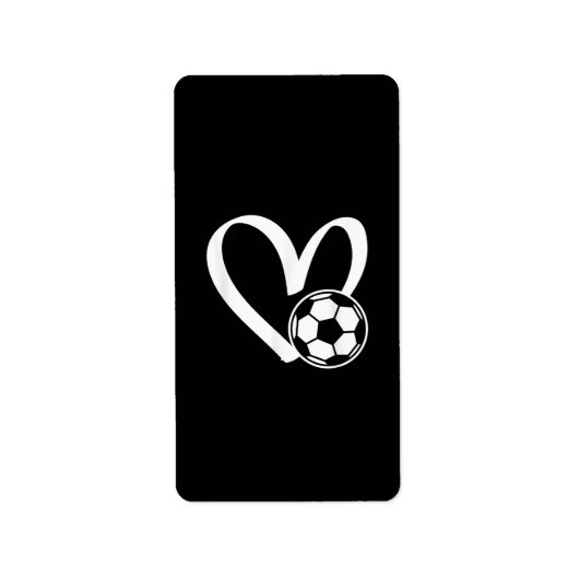 Fußball-Herz Adressaufkleber (Vorne)