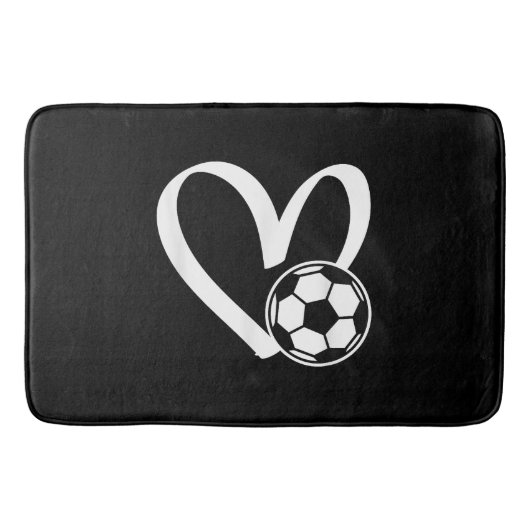 Fußball-Herz Badematte (Vorderseite)