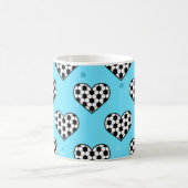 Fußball Herz Ball Textur - Blue Background Kaffeetasse (Mittel)