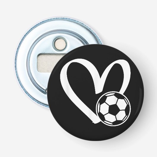 Fußball-Herz Flaschenöffner (Vorderseite)