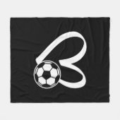 Fußball-Herz Fleecedecke (Vorderseite (Horizontal))
