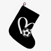 Fußball-Herz Großer Weihnachtsstrumpf (Vorderansicht (hängend))