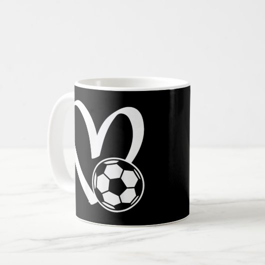 Fußball-Herz Kaffeetasse (Vorderseite Links)