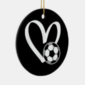 Fußball-Herz Keramik Ornament (Rechts)