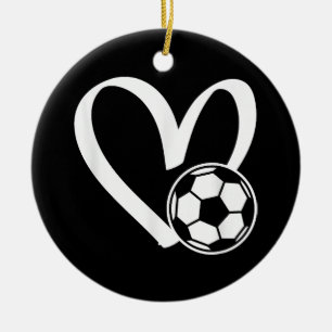 Fußball-Herz Keramik Ornament