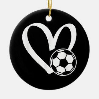 Fußball-Herz Keramik Ornament