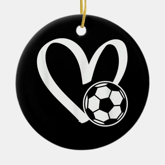 Fußball-Herz Keramik Ornament (Vorne)