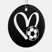 Fußball-Herz Keramik Ornament (Links)