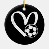 Fußball-Herz Keramik Ornament (Hinten)
