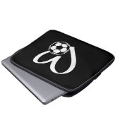 Fußball-Herz Laptopschutzhülle (Vorne Knopf)