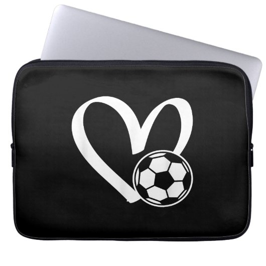 Fußball-Herz Laptopschutzhülle (Vorderseite)