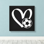 Fußball-Herz Leinwanddruck (Insitu (Holzboden))