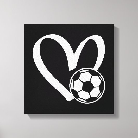 Fußball-Herz Leinwanddruck (Vorderseite)
