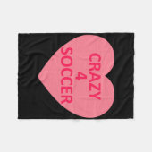 Fußball - Herz Liebe Valentinstag Personalisiert C Fleecedecke (Vorderseite (Horizontal))