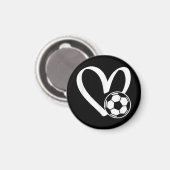 Fußball-Herz Magnet (Vorderseite/Rückseite)