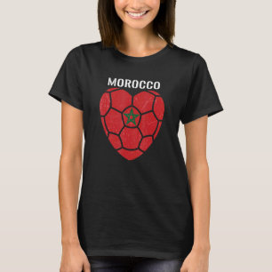 Fußball Herz Marokko-Flagge Marokkanische Fußballf T-Shirt