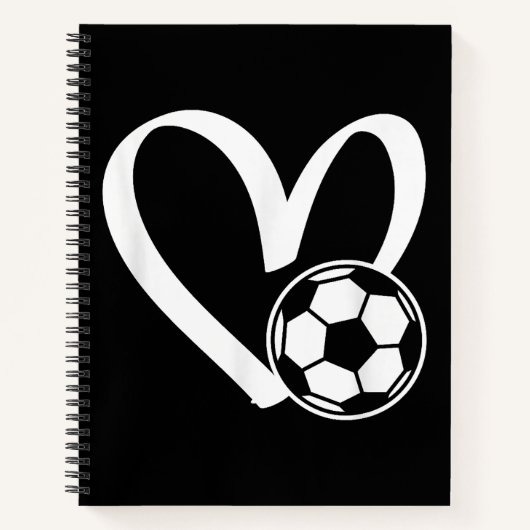 Fußball-Herz Notizblock (Vorderseite)