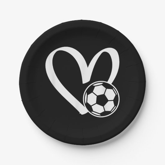 Fußball-Herz Pappteller (Vorderseite)