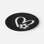 Fußball-Herz Pappteller (Schrägansicht)