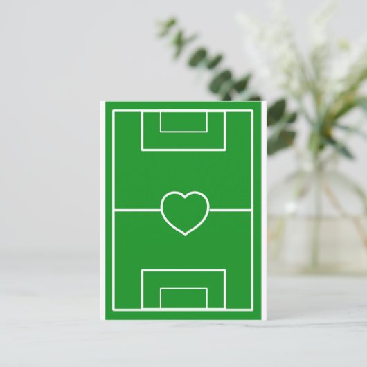 Fußball, Herz-Pitch.l Liebe Fußball Postkarte (Stehend Vorderseite)