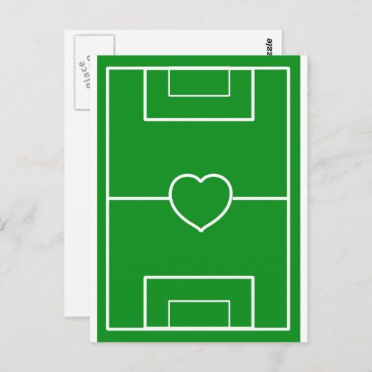 Fußball, Herz-Pitch.l Liebe Fußball Postkarte (Vorne/Hinten)