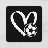 Fußball-Herz Quadratische Visitenkarte (Rückseite)