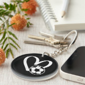 Fußball-Herz Schlüsselanhänger (Vorderseite rechts)