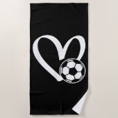 Fußball-Herz Strandtuch (Vorderseite)