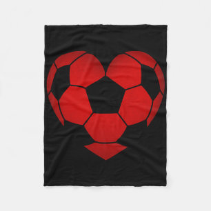 Fußball Herz Valentinstag für Jungen Mädchen Kinde Fleecedecke