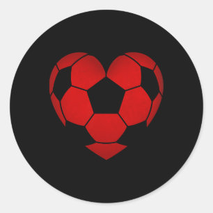 Fußball Herz Valentinstag für Jungen Mädchen Kinde Runder Aufkleber