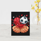 Fußball Herz Valentinstag Karte (Gelbe Blume)