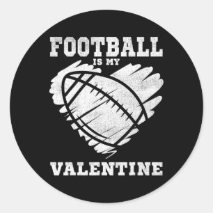 Fußball Herz Vintag Valentinstag Shirt für K Runder Aufkleber