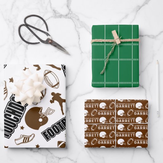 Fußball Herzlichen Glückwunsch Wrapping Paper Shee Geschenkpapier Set (Vorderseite)