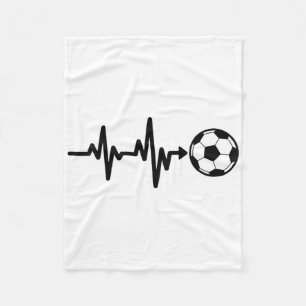 Fußball Herzschlag Footbyll Puls Design Fleecedecke