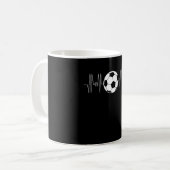 Fußball-Herzschlag, Fußballball-Herzschlag Kaffeetasse (Vorderseite Links)