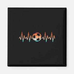 Fußball Herzschlag Retro Fußballspieler Männer Fra Magnet