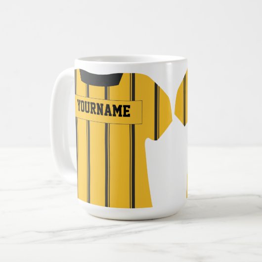 Fußball-HinweisnamensTasse Kaffeetasse (Vorderseite Links)