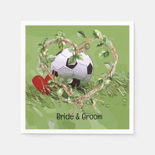 Fußball Hochzeit Thema Serviette (Vorderseite)