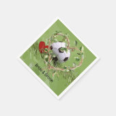 Fußball Hochzeit Thema Serviette (Ecke)