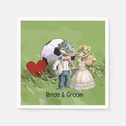 Fußball Hochzeit Thema Serviette (Vorderseite)